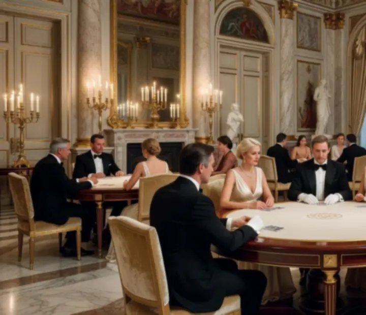 Table de poker récréatif dans une ambiance vénitienne élégante