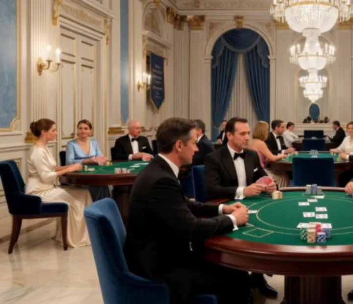 Table de poker récréatif dans une ambiance vénitienne élégante organisée par Choix Lumia