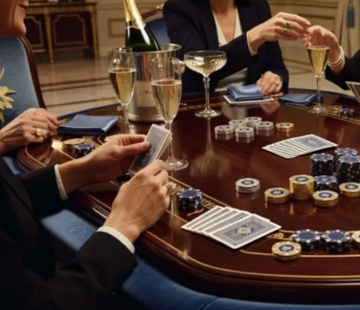 Table de poker récréatif avec jetons sans valeur monétaire